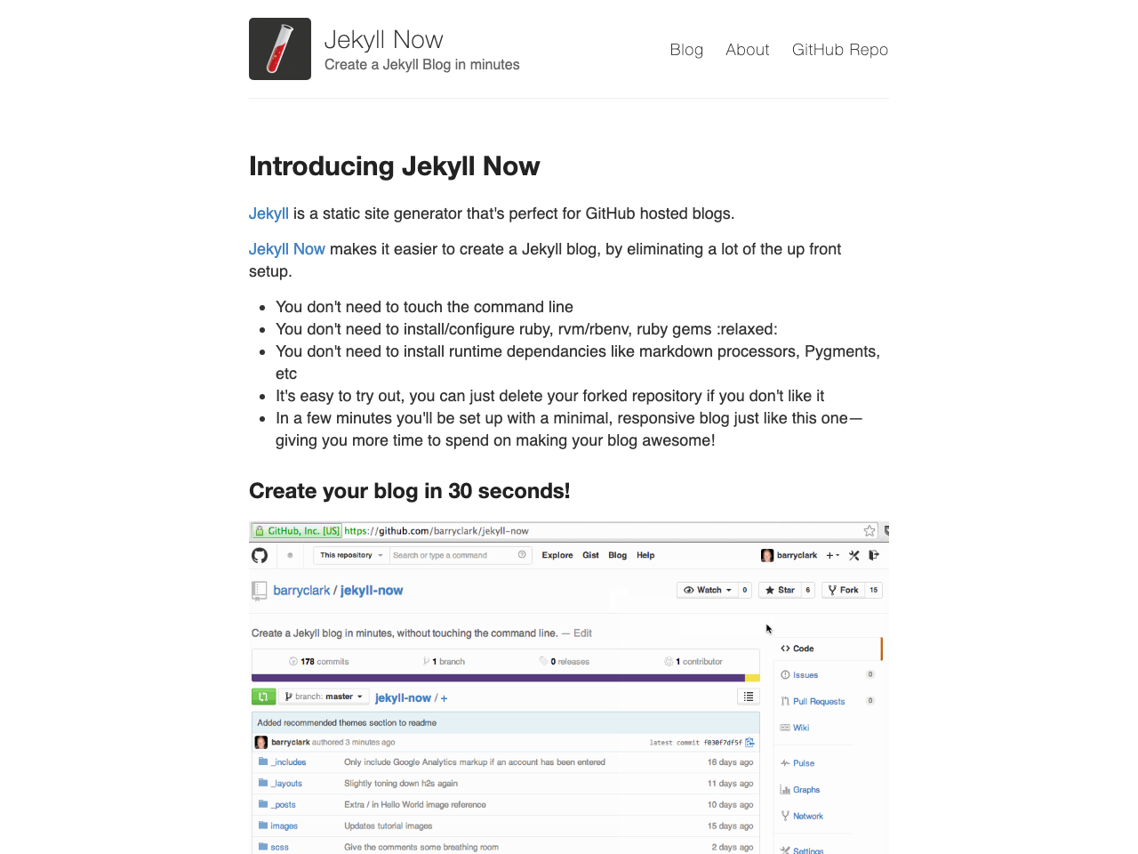 Jekyll Now screenshot