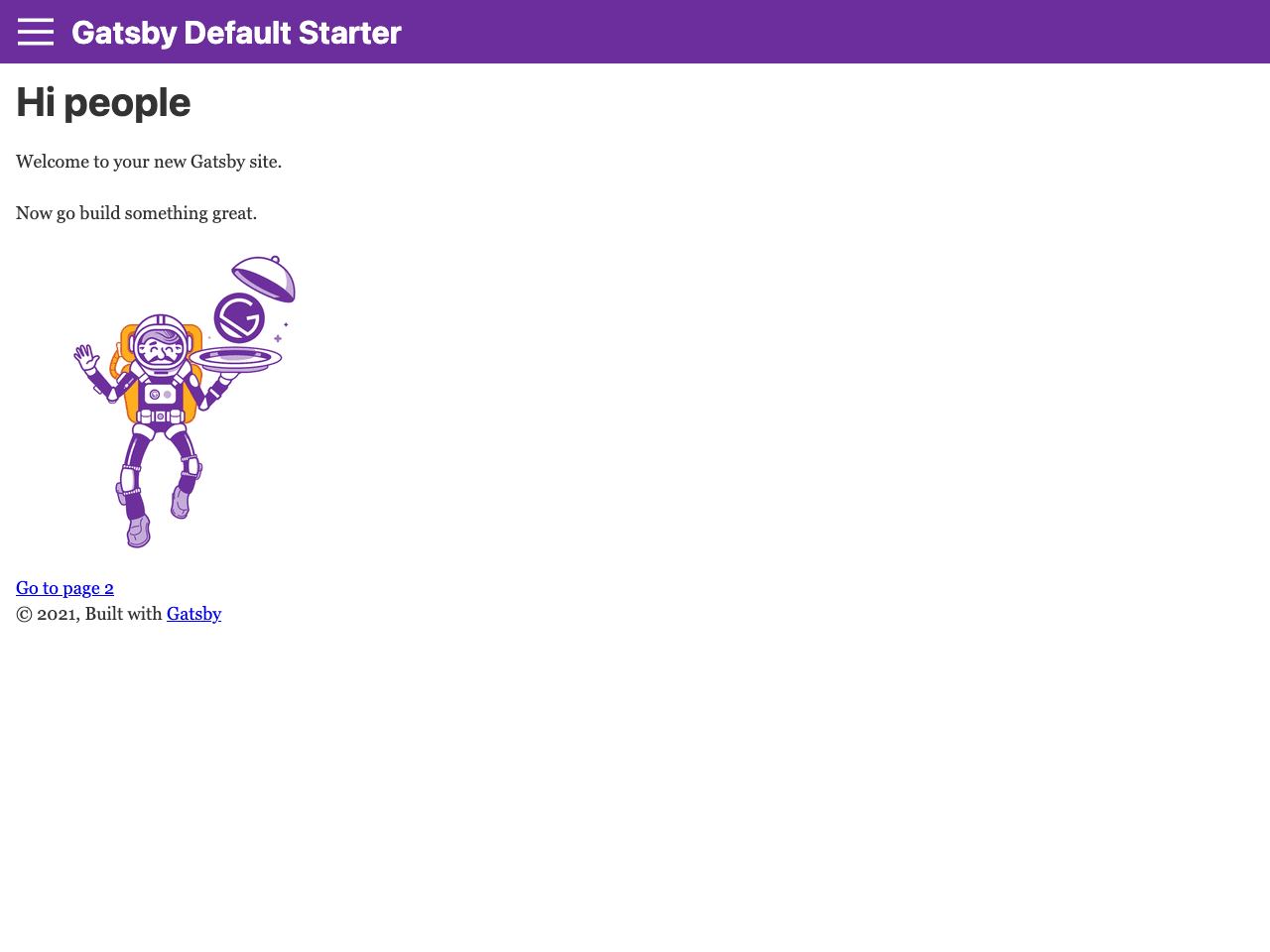 Gatsby Starter Redux screenshot