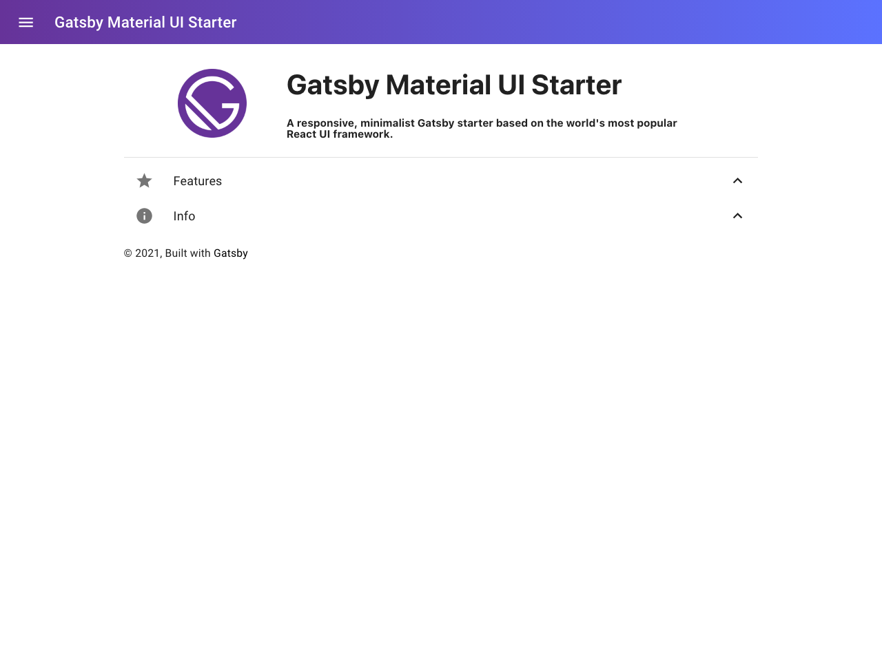 Gatsby Starter Material-ui screenshot
