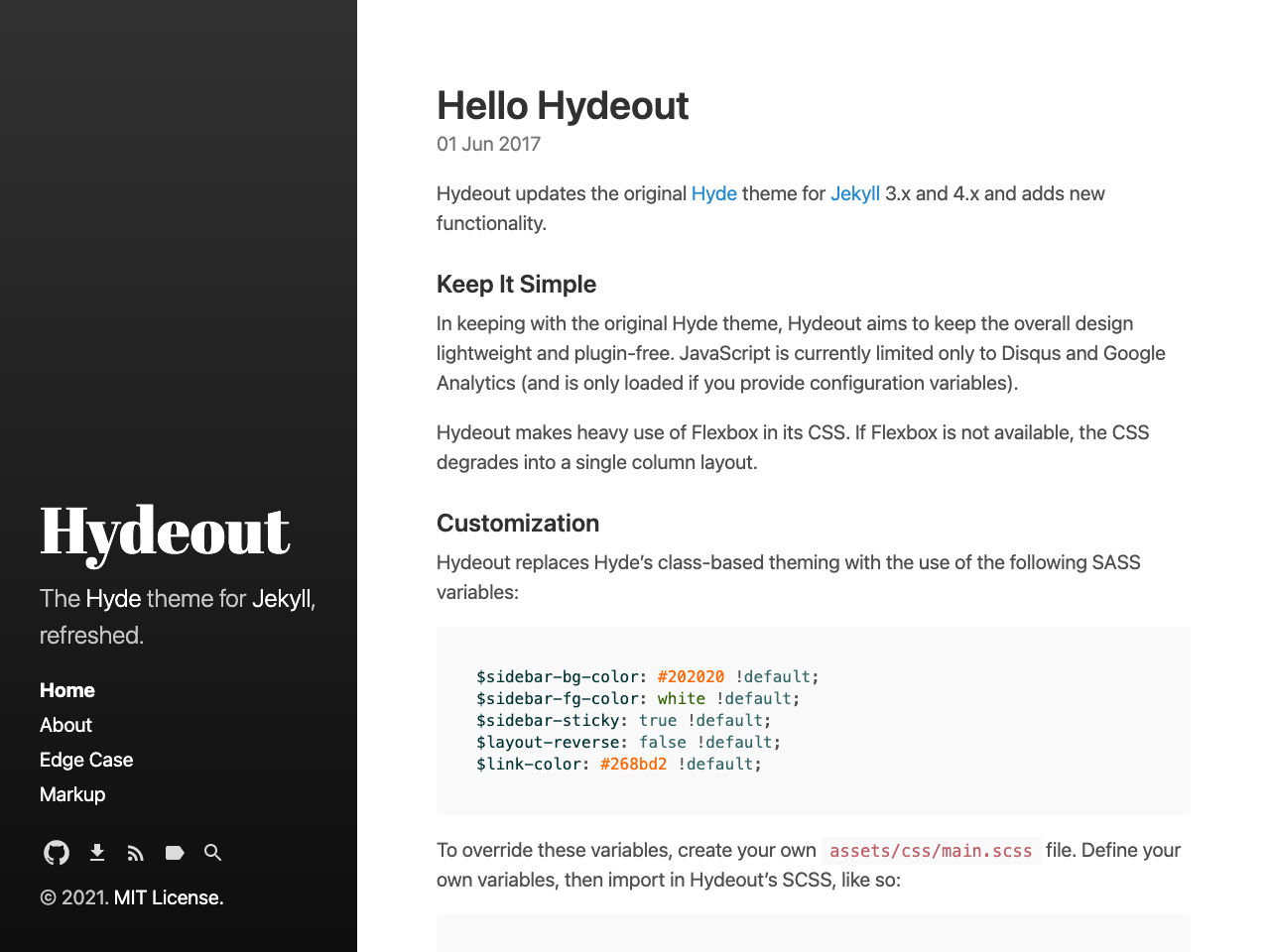 Hydeout screenshot