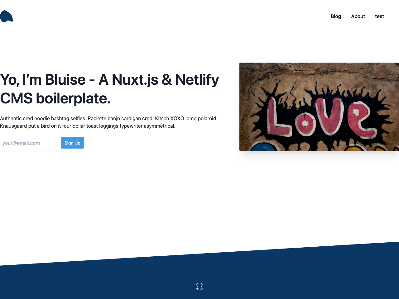 Nuxt Tailwind Netlify CMS Starter screenshot