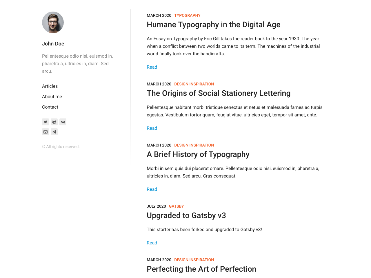 Gatsby Kontent Lumen screenshot