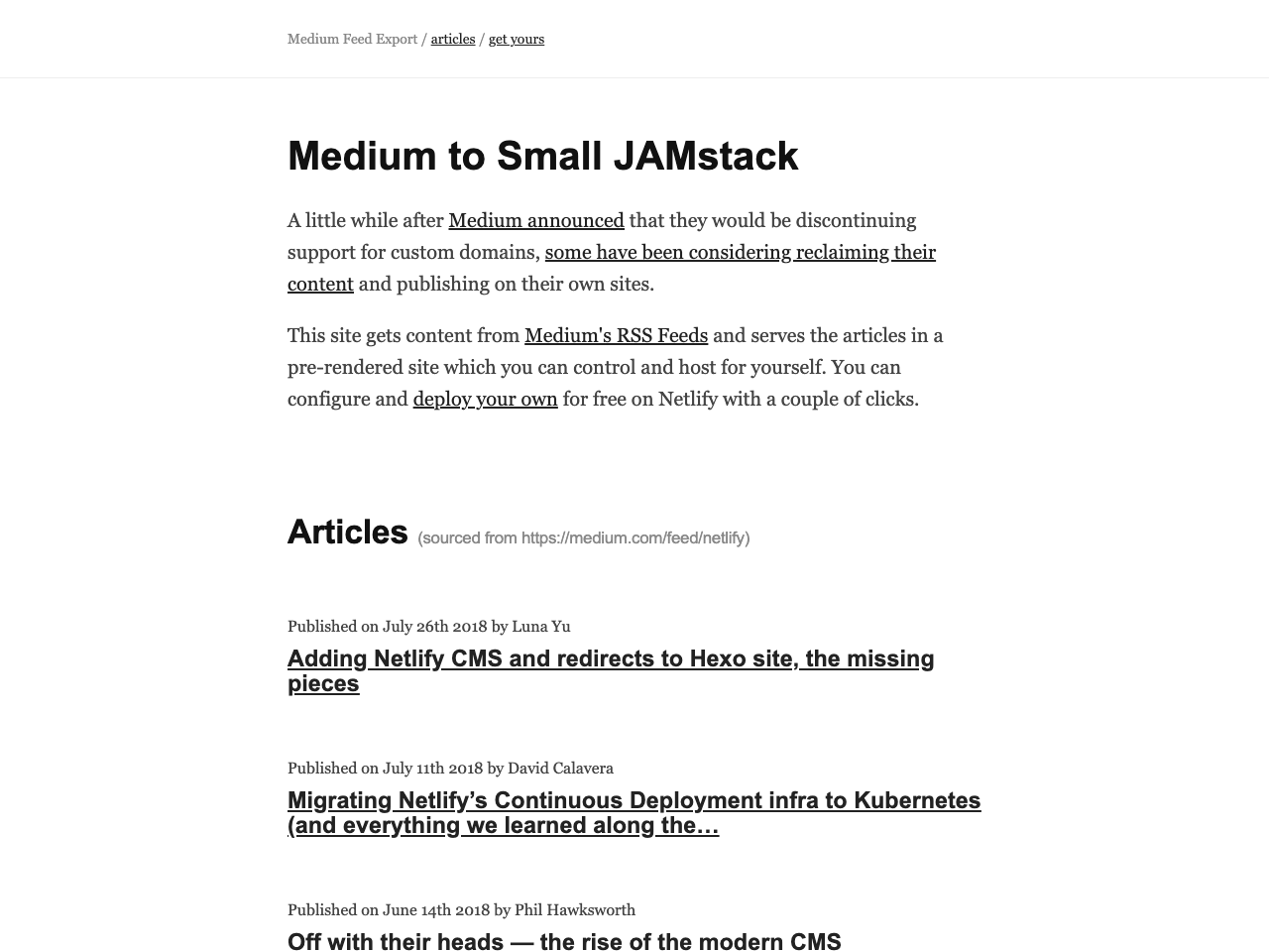 Medium Export screenshot