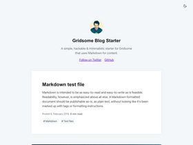 Gridsome Starter Blog screenshot